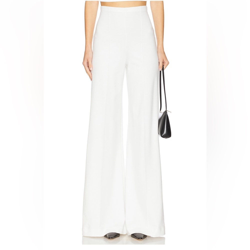 RIPLEY RADER Ponte Knit Wide Leg Pant in Off White